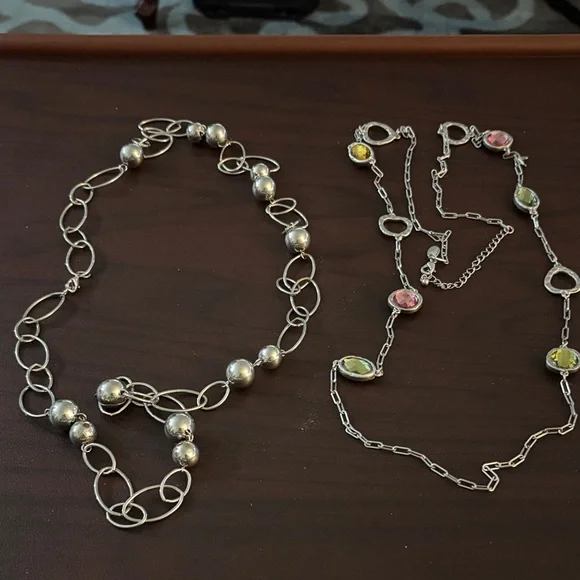 Lia Sophia Silver Necklace and silver oval Set - Picture 5 of 7